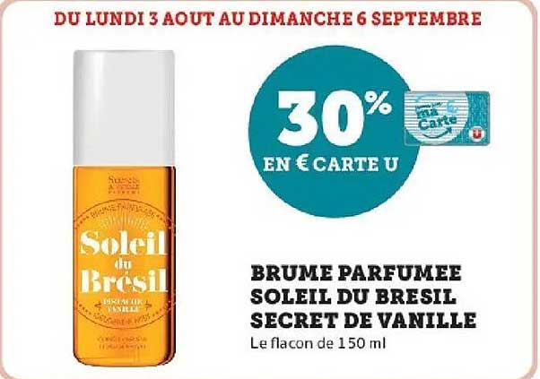BRUME PARFUMEE SOLEIL DU BRESIL SECRET DE VANILLE