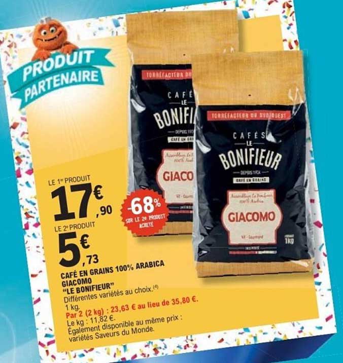 CAFÉ EN GRAINS 100% ARABICA GIACOMO “LE BONIFIEUR”