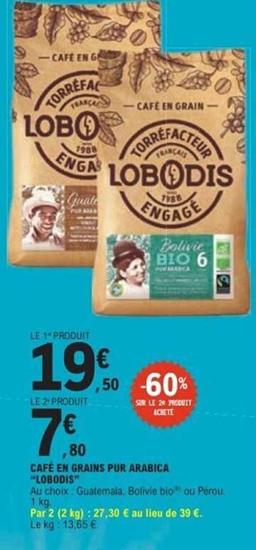 CAFÉ EN GRAINS PUR ARABICA "LOBODIS"