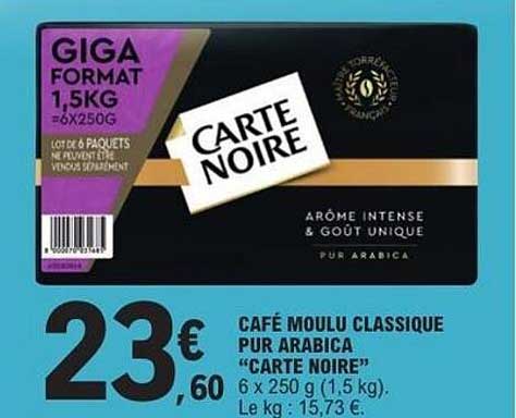 CAFÉ MOULU CLASSIQUE PUR ARABICA “CARTE NOIRE”