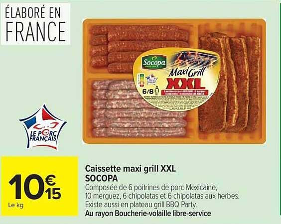 Caissette maxi grill XXL SOCOPA
