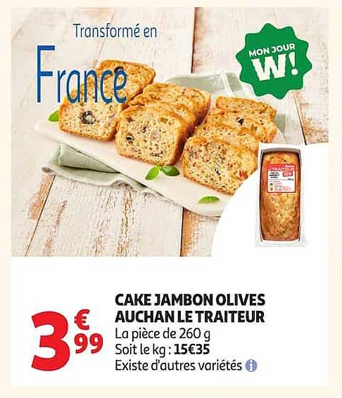 CAKE JAMBON OLIVES AUCHAN LE TRAITEUR