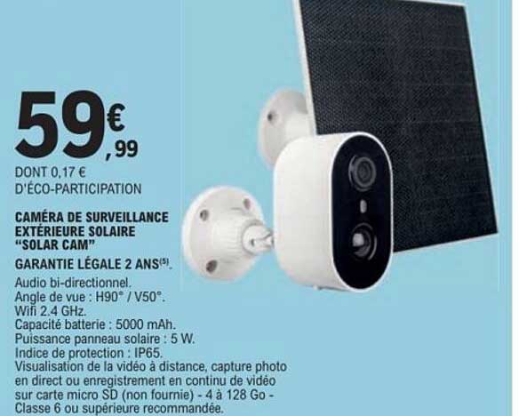CAMÉRA DE SURVEILLANCE EXTÉRIEURE SOLAIRE “SOLAR CAM”