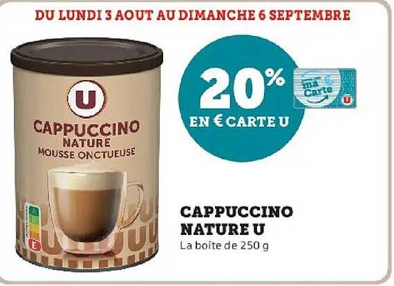 CAPPUCCINO NATURE U La boîte de 250 g