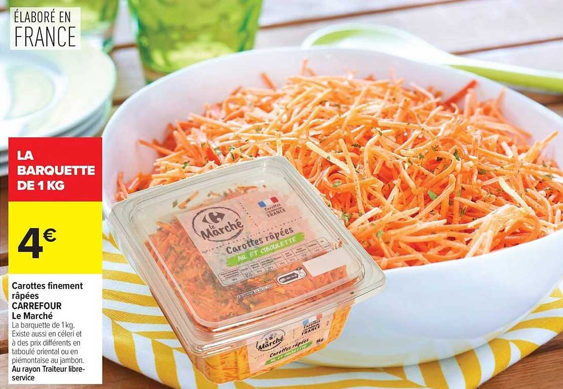 Carottes finement râpées CARREFOUR Le Marché