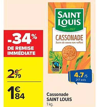 Cassonade SAINT LOUIS 1 kg.
