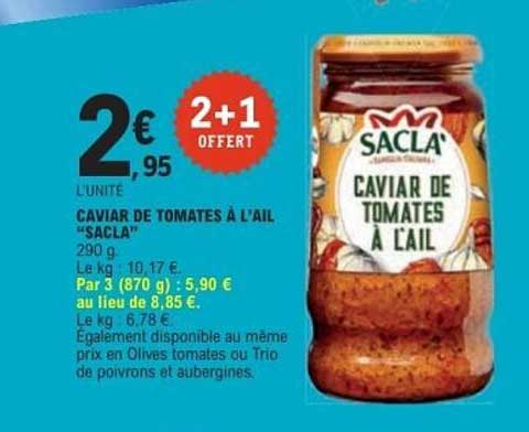 CAVIAR DE TOMATES À L’AIL "SACLA"