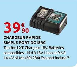 CHARGEUR RAPIDE SIMPLE PORT DC18RC