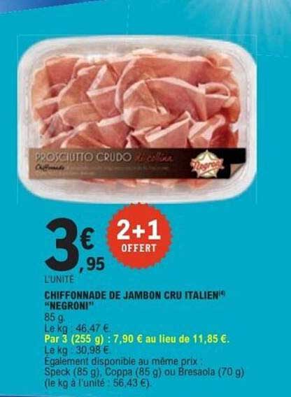 CHIFFONNADE DE JAMBON CRU ITALIEN "NEGRONI"