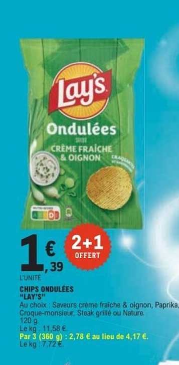 Chips ondulées Lay's Crème fraîche & oignon