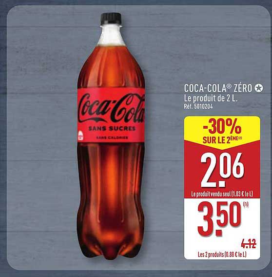 COCA-COLA ZÉRO Le produit de 2 L.