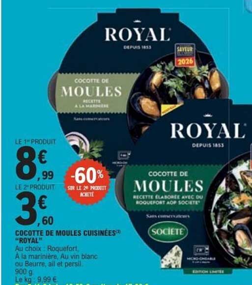 COCOTTE DE MOULES CUISINÉES “ROYAL”