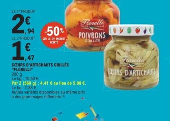 COEURS D’ARTICHAUTS GRILLÉS “FLORELLI”