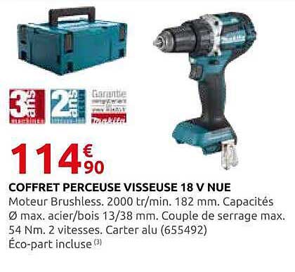 COFFRET PERCEUSE VISSEUSE 18 V NUE