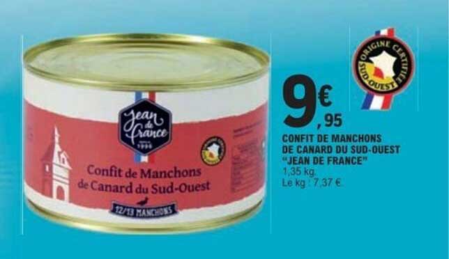 Confit de manchons de canard du Sud-Ouest "Jean de France"