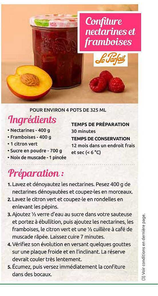 Confiture nectarines et framboises