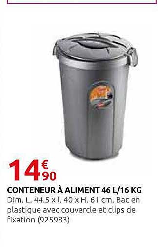 CONTENEUR À ALIMENT 46 L/16 KG