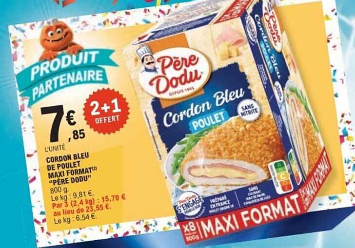 CORDON BLEU DE POULET MAXI FORMAT "PERE DODU"