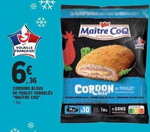 CORDON BLEU DE POULET SURGELÉS “MAÎTRE COQ” 1 kg