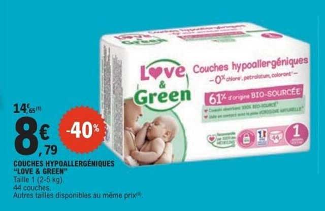COUCHES HYPOALLERGÉNIQUES "LOVE & GREEN"