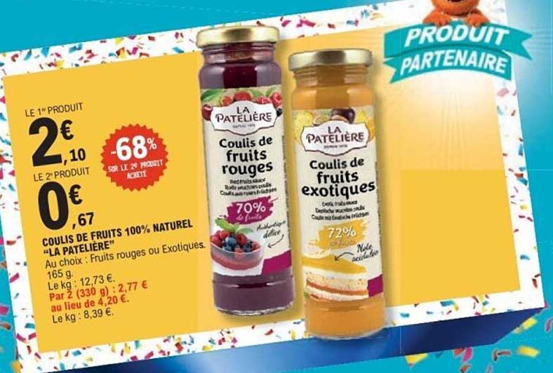COULIS DE FRUITS 100% NATUREL "LA PATELIERE"
