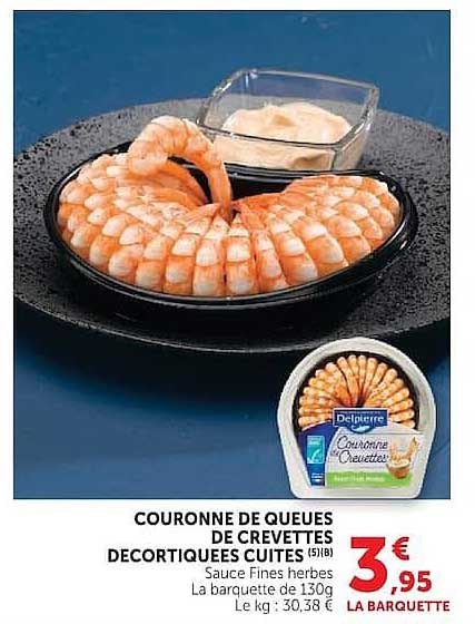 COURONNE DE QUEUES DE CREVETTES DECORTIQUEES CUITES (5)(B)
