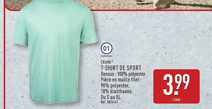 CRANE® T-SHIRT DE SPORT