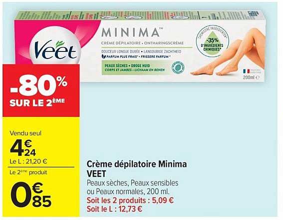 Crème dépilatoire Minima VEET
