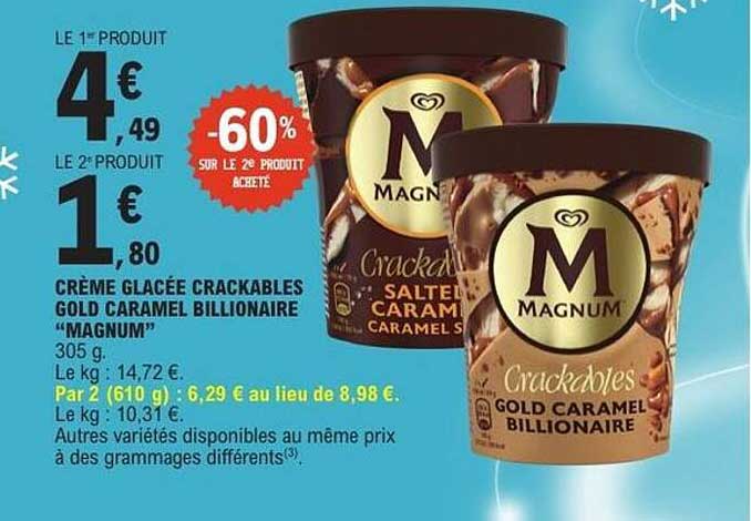 CRÈME GLACÉE CRACKABLES GOLD CARAMEL BILLIONAIRE “MAGNUM”