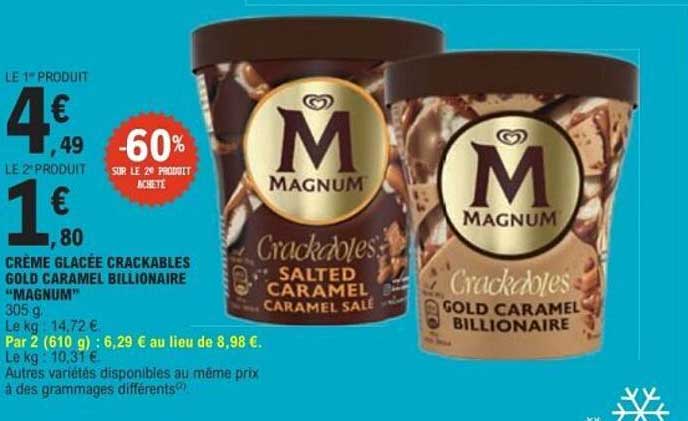 CRÈME GLACÉE CRACKABLES GOLD CARAMEL BILLIONAIRE “MAGNUM”