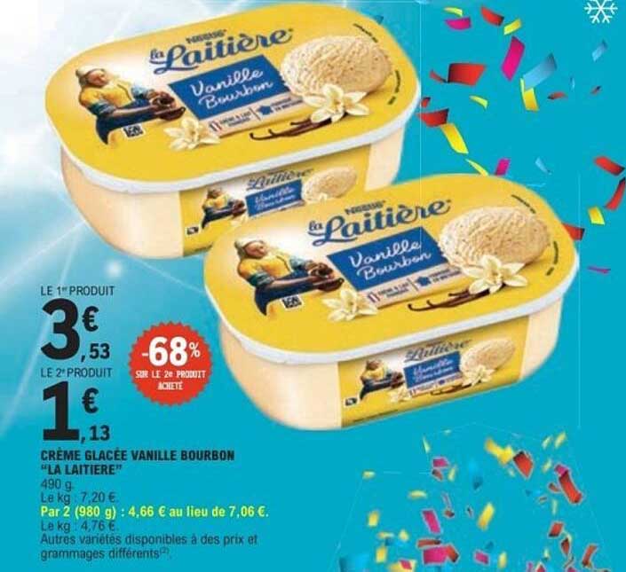 CRÈME GLACÉE VANILLE BOURBON “LA LAITIÈRE”