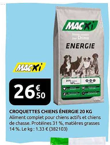 CROQUETTES CHIENS ENERGIE 20 KG