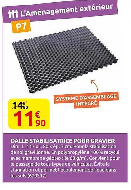 DALLE STABILISATRICE POUR GRAVIER