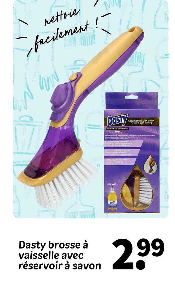 Dasty brosse à vaisselle avec réservoir à savon