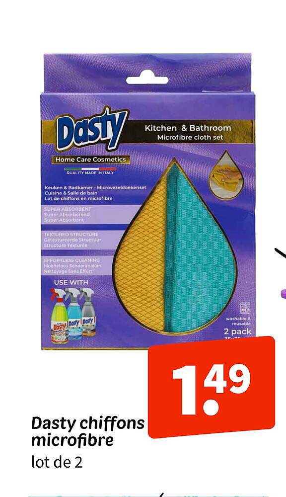 Dasty chiffons microfibre lot de 2