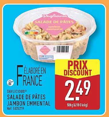 DAYLICIOUS SALADE DE PÂTES JAMBON EMMENTAL