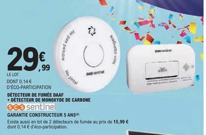 DÉTECTEUR DE FUMÉE DAAF + DÉTECTEUR DE MONOXYDE DE CARBONE SOS sentinel