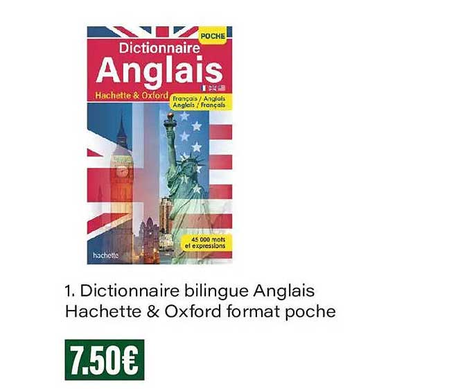 Dictionnaire bilingue Anglais Hachette & Oxford format poche