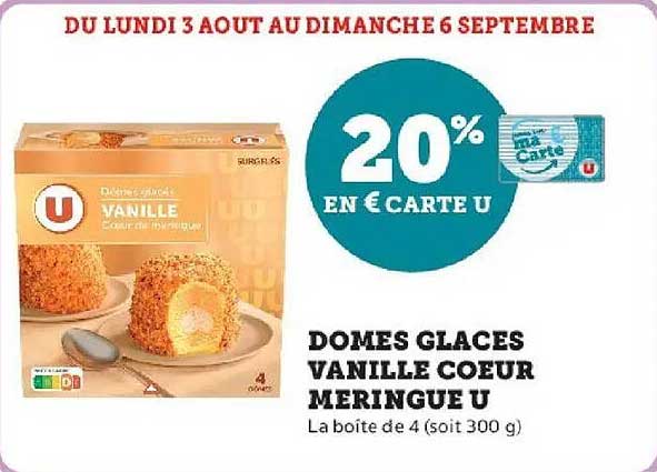 DOMES GLACES VANILLE COEUR MERINGUE U
