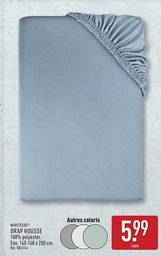DRAP HOUSSE 100% polyester. Env. 140-160 x 200 cm. Réf. 5024146