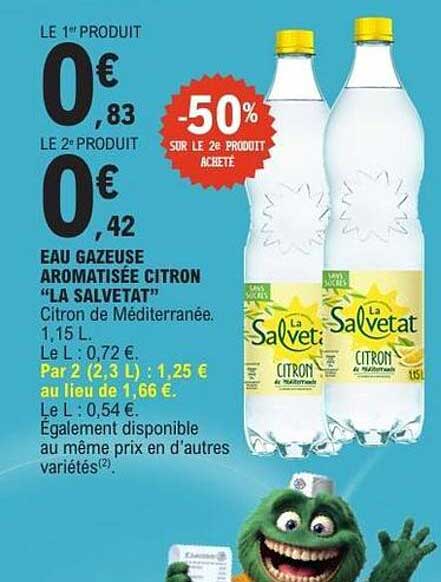 Eau gazeuse aromatisée citron "La Salvetat"
