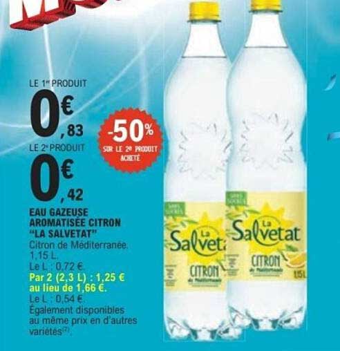EAU GAZEUSE AROMATISEE CITRON "LA SALVETAT"