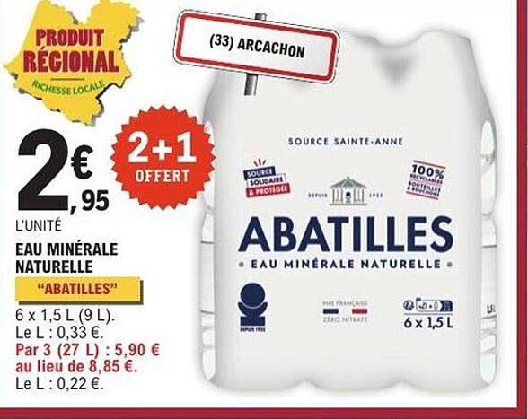 EAU MINÉRALE NATURELLE "ABATILLES"