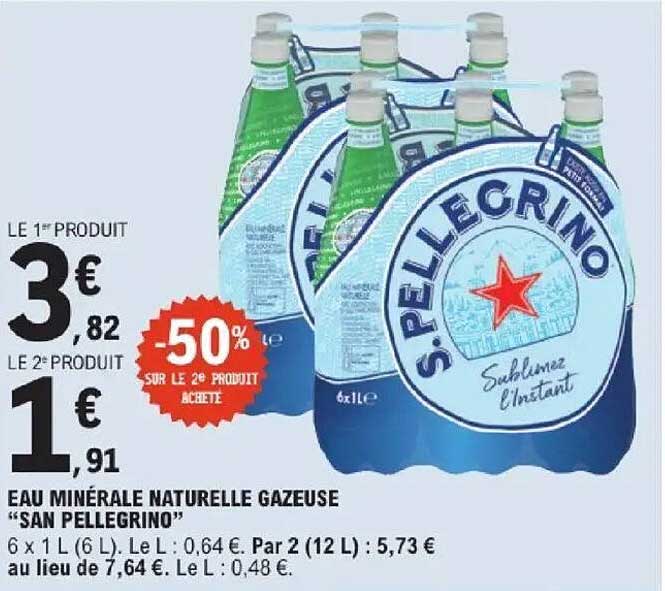 Eau minérale naturelle gazeuse “San Pellegrino”