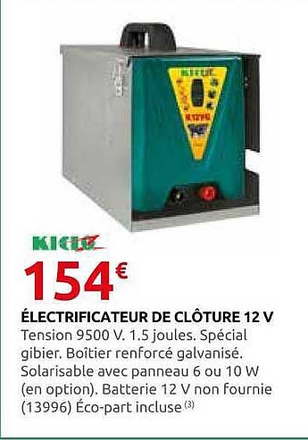 ÉLECTRIFICATEUR DE CLÔTURE 12 V