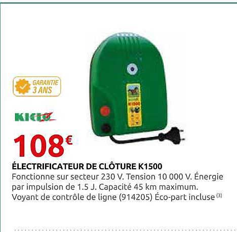 ÉLECTRIFICATEUR DE CLÔTURE K1500