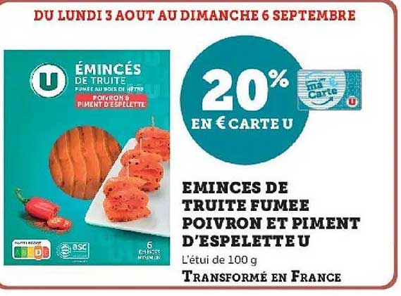 ÉMINCÉS DE TRUITE FUMÉE POIVRON ET PIMENT D'ESPELETTE