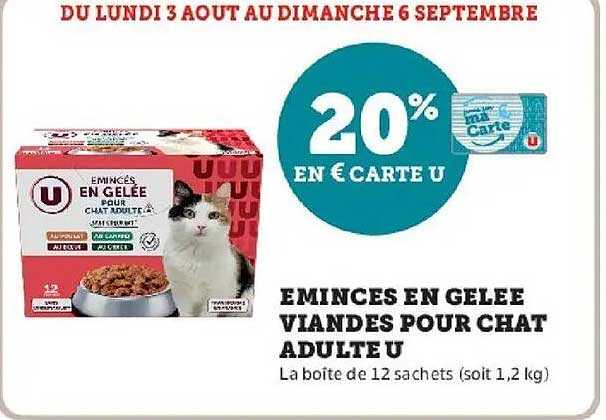EMINCES EN GELEE VIANDES POUR CHAT ADULTE U