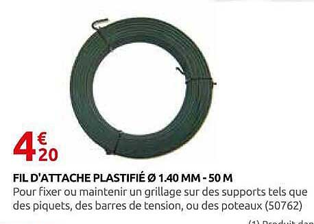 FIL D'ATTACHE PLASTIFIE Ø 1.40 MM - 50 M