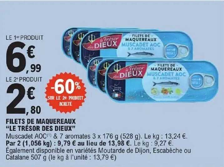 FILETS DE MAQUEREAUX "LE TRÉSOR DES DIEUX"